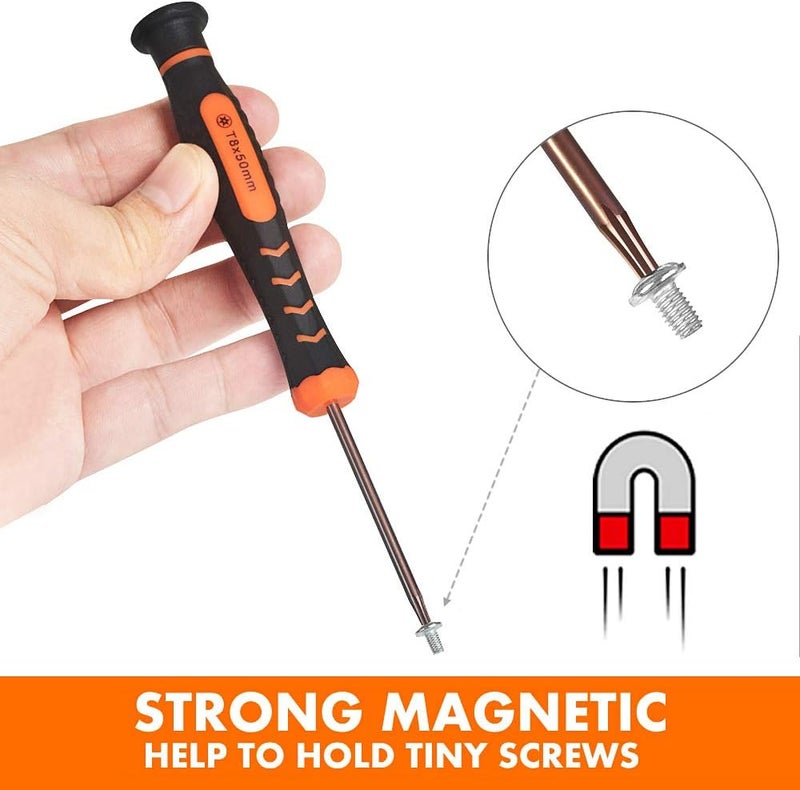 TECKMAN Torx Screwdriver Set of T2-T15, 10-Piece Magnetic Small Torx Security Screwdrivers with T2 T3 T4 T5 T6 T7 T8 T9 T10 T15 Star Screwdriver Tool Kit for Xbox,PS3,PS4,Knife,Computer & Other Device - Image 4